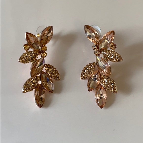 SOLD Rose Gold Gem Stone Earrings - Picture 2 of 11